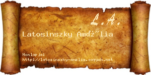 Latosinszky Amélia névjegykártya